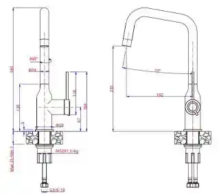 Quadron Natalie Q Line Bateria kuchenna wysoka biały mat/miedziany 3523501WHMPVDC1