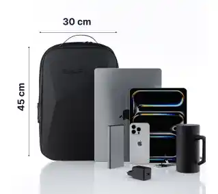 QUALO QPS-W-USB-01 wodoodporny 15,6 Czarny Plecak na laptopa