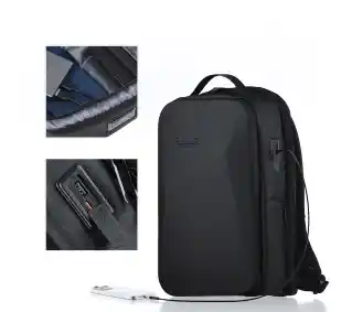 QUALO QPS-W-USB-01 wodoodporny 15,6 Czarny Plecak na laptopa