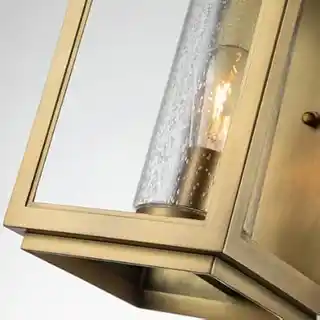 Quintiesse kinkiet zewnętrzny ATWATER L przecierany mosiądz, IP54, nowoczesny, industrialny, 30cm