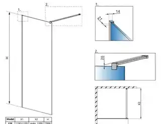 Radaway Modo New Gold II kabina Walk-in 120x200 złoty połysk/szkło przejrzyste