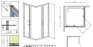 Radaway Premium Plus C 1700 Kabina prysznicowa kwadratowa 80x80cm profile chrom szkło brązowe