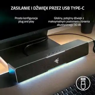 Razer Leviathan V2 X soundbar komputerowy, 3D audio, Bluetooth, 30W, czarny