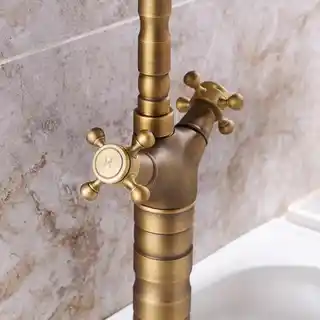 Rea B5521 bateria kuchenna umywalkowa Rustico złota antyczna, chrom, wysokociśnieniowa, ceramiczna głowica