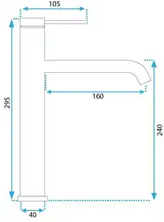 Rea bateria umywalkowa JS-B311-1B CLIF czarna wysoka, Rea B5325