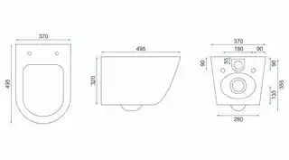Rea misa WC wisząca rimless czarna matowa Carlo Flat, model C8489
