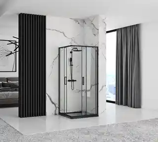 Rea K4801 Punto Black kabina prysznicowa bez brodzika 900x900x1900 szkło transparent