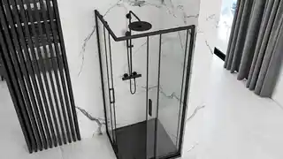 Rea K4801 Punto Black kabina prysznicowa bez brodzika 900x900x1900 szkło transparent