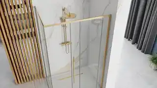 Rea K4900 Solar Gold kabina prysznicowa 900x900 szkło transparent