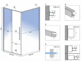 Rea -K4901 Solar Gold Kabina prysznicowa 800x1000x1950 szklo transparent