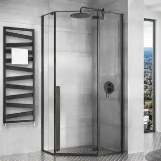Rea K5623 Diamond Black Mat kabina prysznicowa pięciokątna 100x100