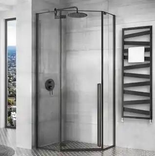 Rea K5623 Diamond Black Mat kabina prysznicowa pięciokątna 100x100