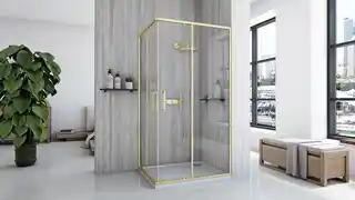 Rea -K6445 City Gold Brush Kabina bez brodzika 80x100x190 szkło transparent