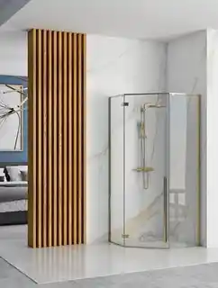 Rea K6616 Diamond Gold kabina bez brodzika 100x100x195 szkło transparent