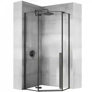 Rea -K6900 Diamond Black Kabina bez brodzika 800 x 800 x 1950, szkło: transparent