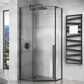 Rea -K6900 Diamond Black Kabina bez brodzika 800 x 800 x 1950, szkło: transparent