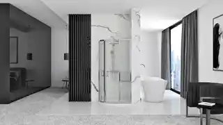 Rea -K7904 Look Chrom Kabina półokrągła bez brodzika 80x80x190 szkło transparent