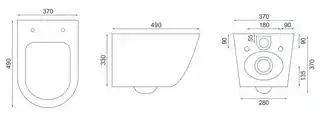 Rea misa WC podwieszana Carlo Flat Mini rimless złota czarna, model C8990