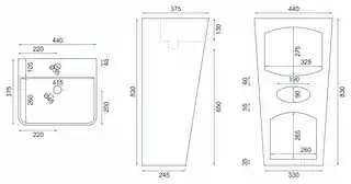 Rea umywalka ceramiczna wolnostojąca Aris REA U5637