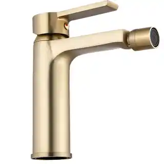 Rea Złota szczotkowana bateria bidetowa Argus Gold Brush, chrom, montaż ścienny, perlator oszczędzający wodę
