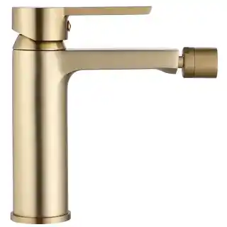 Rea Złota szczotkowana bateria bidetowa Argus Gold Brush, chrom, montaż ścienny, perlator oszczędzający wodę