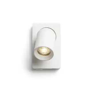 Kinkiet nowoczesny VOLTERA R13763, metalowy, biały, czarny, GU10 50W, 230V, kształt dzwonek, Rendl