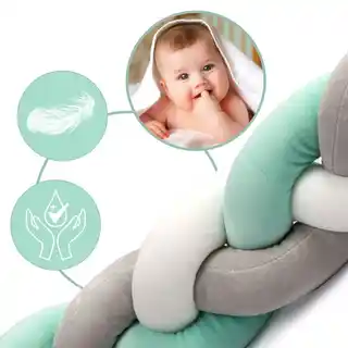 Ricokids Otulacz do łóżeczka 3m miętowo-szary