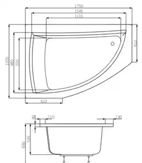Roca Aquamarina Wanna narożna asymetryczna z hydromasażem 175x120 cm lewa biała