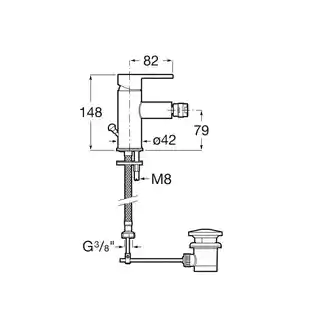 Roca Carelia bateria bidetowa Chrom A5A608AC0K