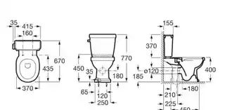 Roca Carmen Rimless miska do kompaktu A3420A7000