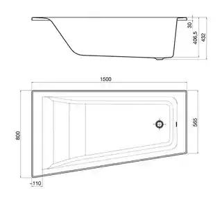 Roca Easy Wanna narożna asymetryczna 150x80x40,6 cm akrylowa lewa biała
