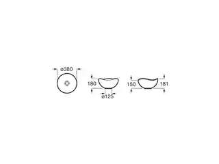 Roca FINECERAMIC umywalka nablatowa OHTAKE 37x37 czarny mat A327A15080
