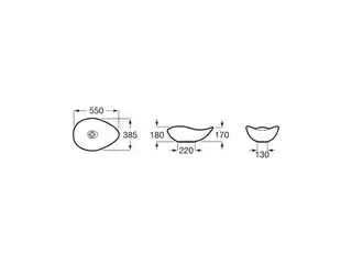 Roca FINECERAMIC umywalka nablatowa OHTAKE 54x37 czarny mat A327A13080