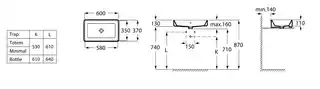 Roca GAP umywalka nablatowa SQUARE 60x37 biała A3270Y2000