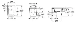 Roca Inspira Square Bidet stojący 37x56x40 cm biały A357537000