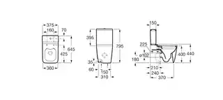Roca Inspira Square Rimless miska do kompaktu A342536000