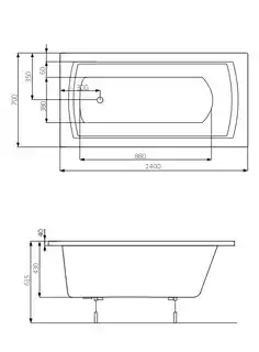 Roca Linea wanna 140x70cm z hydromasażem Smart WaterAir Plus