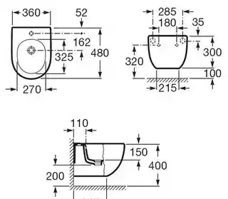 Roca Meridian Bidet podwieszany 48x36 cm z powłoką biały A357246S00