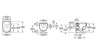 Roca Meridian Compacto Rimless miska z deską wolnoopadającą Slim A34H242000