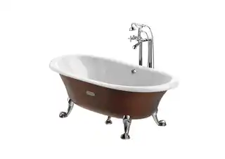 Roca Newcast Classic Wanna wolnostojąca 170x85x42 cm żeliwna z powierzchnią antypoślizgową biała/miedziana