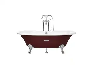 Roca Newcast Classic Wanna wolnostojąca 170x85x42 cm żeliwna z powierzchnią antypoślizgową biała/szara