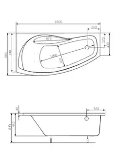 Roca Nicole wanna 160x80cm lewa z hydromasażem Smart WaterAir Plus