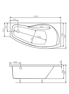 Roca Nicole wanna 160x80cm prawa z hydromasażem Smart WaterAir Plus