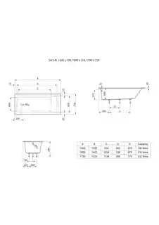 Roca Savai Slim Rim wanna prostokątna 150x75cm