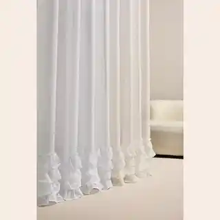 Room99 firana z falbanami Flavia biała 300x250 tkanina taśma