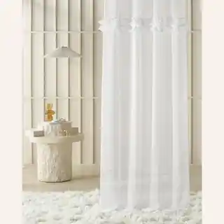 Room99 firana z falbanami Frilla biała 140x250 tkanina taśma