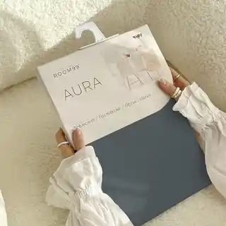 Room99 Obrus Plamoodporny Aura Szary Ciemny 140x300