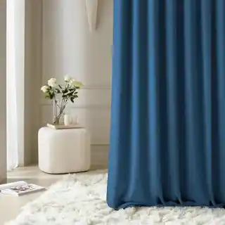 Room99 zasłona Aura granatowa 140x280 cm przelotka srebrna