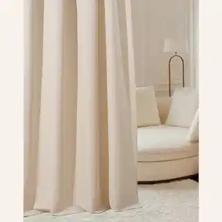 Room99 zasłona Aura kremowa 140x260 srebrna przelotka