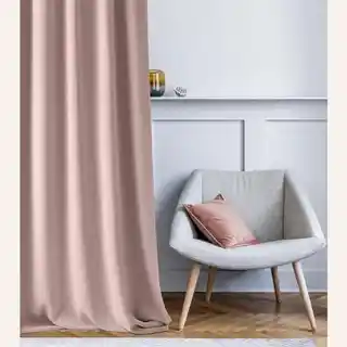 Room99 zasłona Aura pudrowy róż 140x250 srebrna przelotka